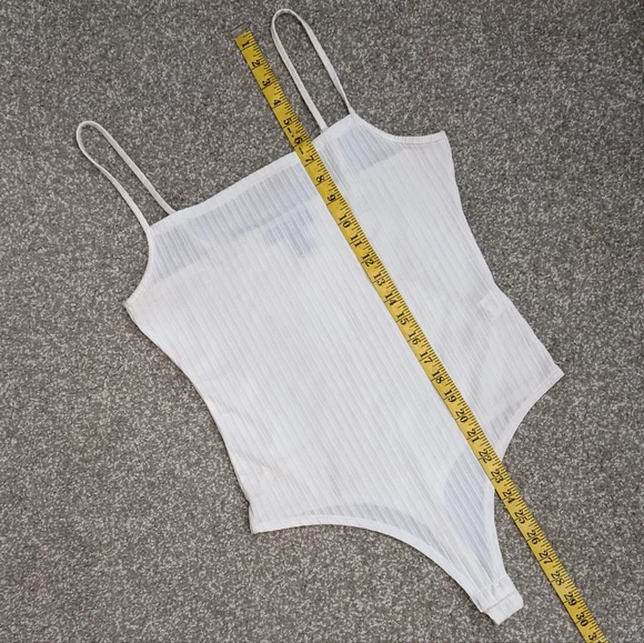 (2/$25) SWS ribbed bodysuit spaghetti strap white - Picture 12 of 12